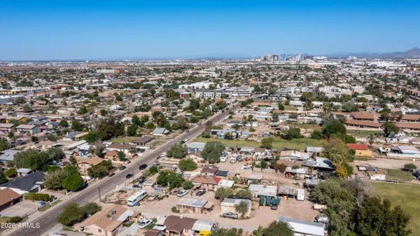 an aerial view of multiple house