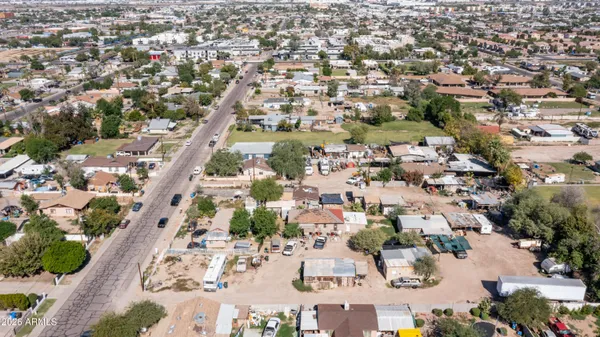 an aerial view of multiple house