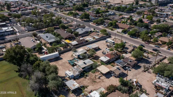 an aerial view of a city