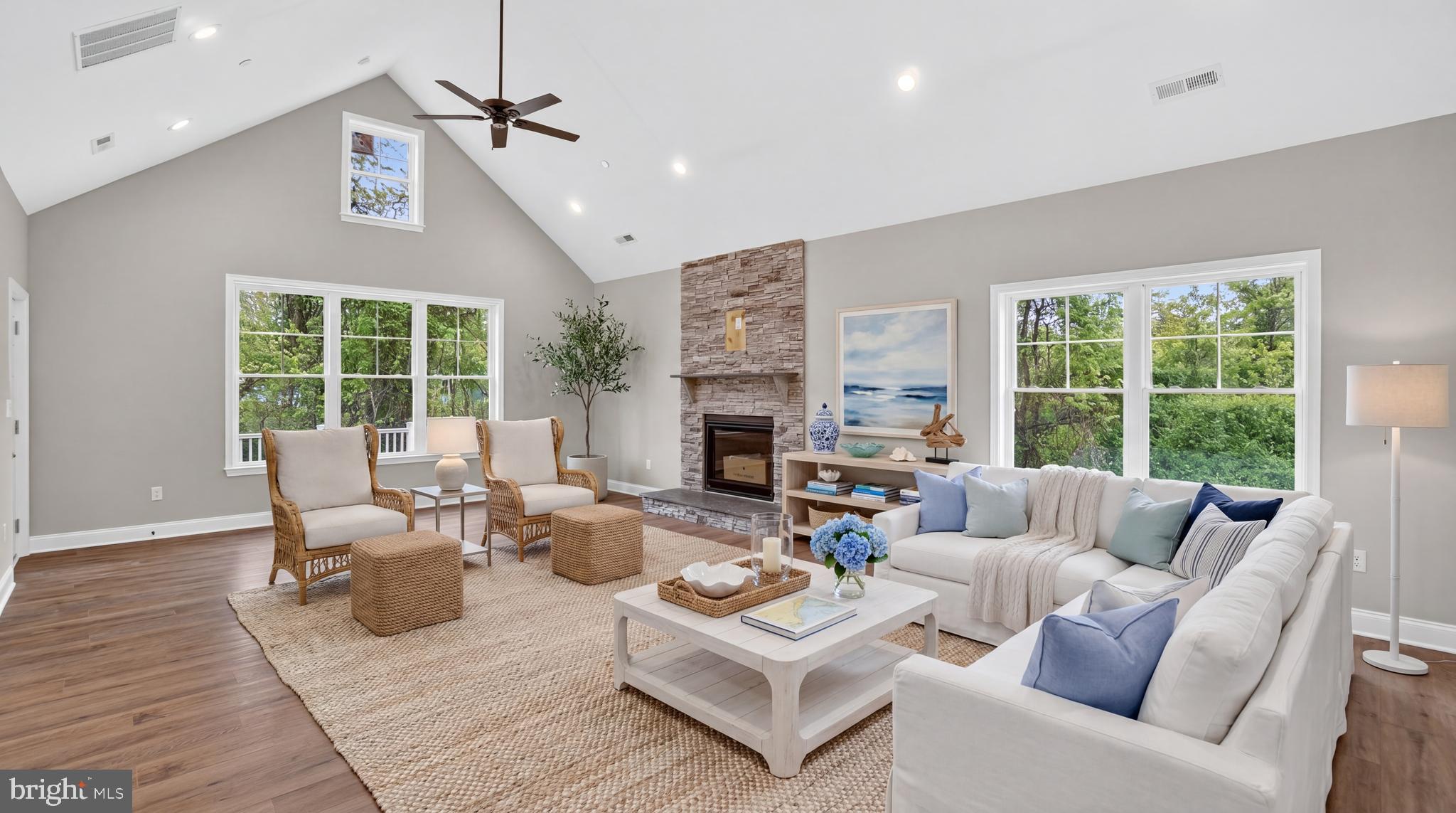 virtually staged great room