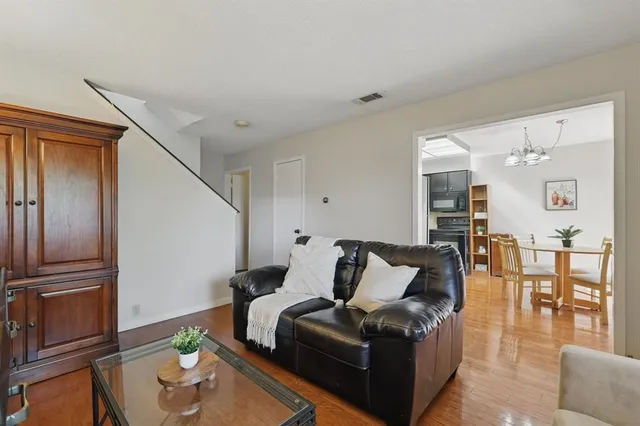 a living room with furniture