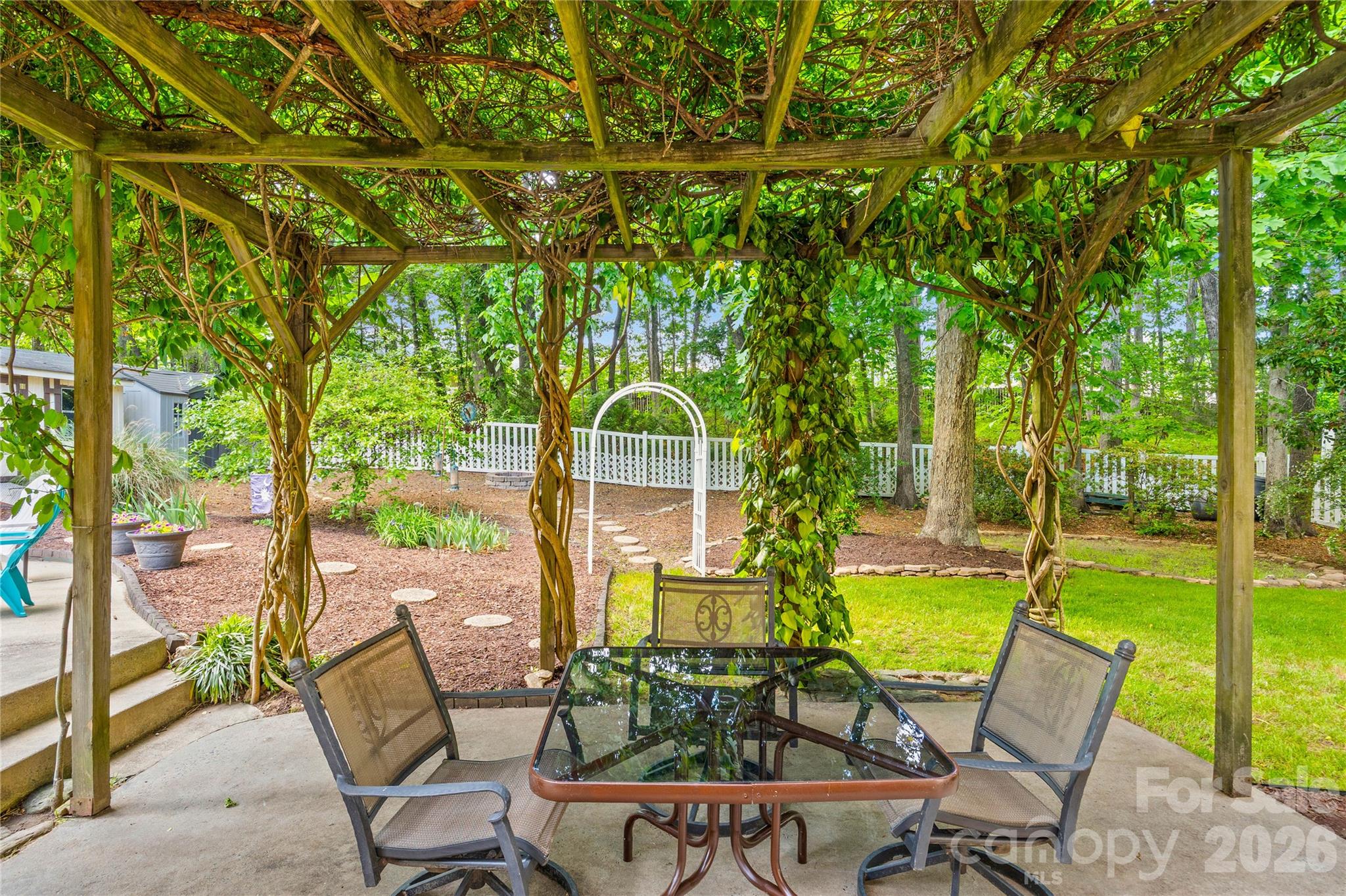 1596 Old Tara Lane Fort Mill, SC 29708 - Photo 38 of 47 a view of a chairs and table in patio with a yard