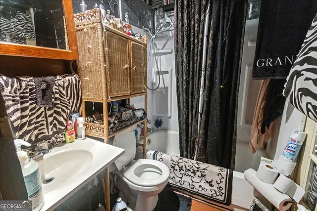 an outdoor space with furniture