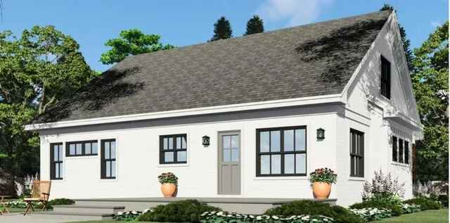 a front view of a house