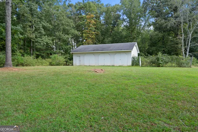 a view of a lake with a city