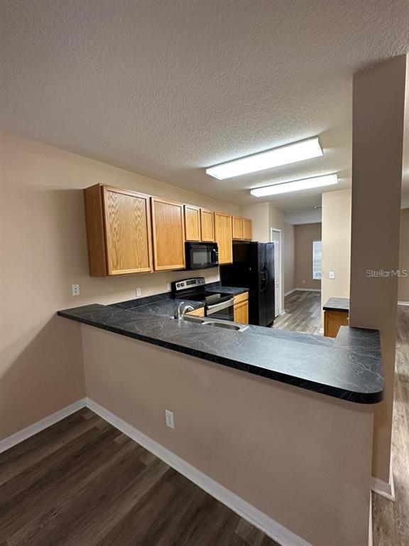5882 Fishhawk Ridge Drive Lithia, FL 33547 - Photo 11 of 34 a kitchen with granite countertop a sink a stove and cabinets