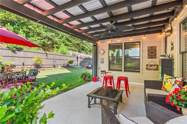 a view of outdoor seating