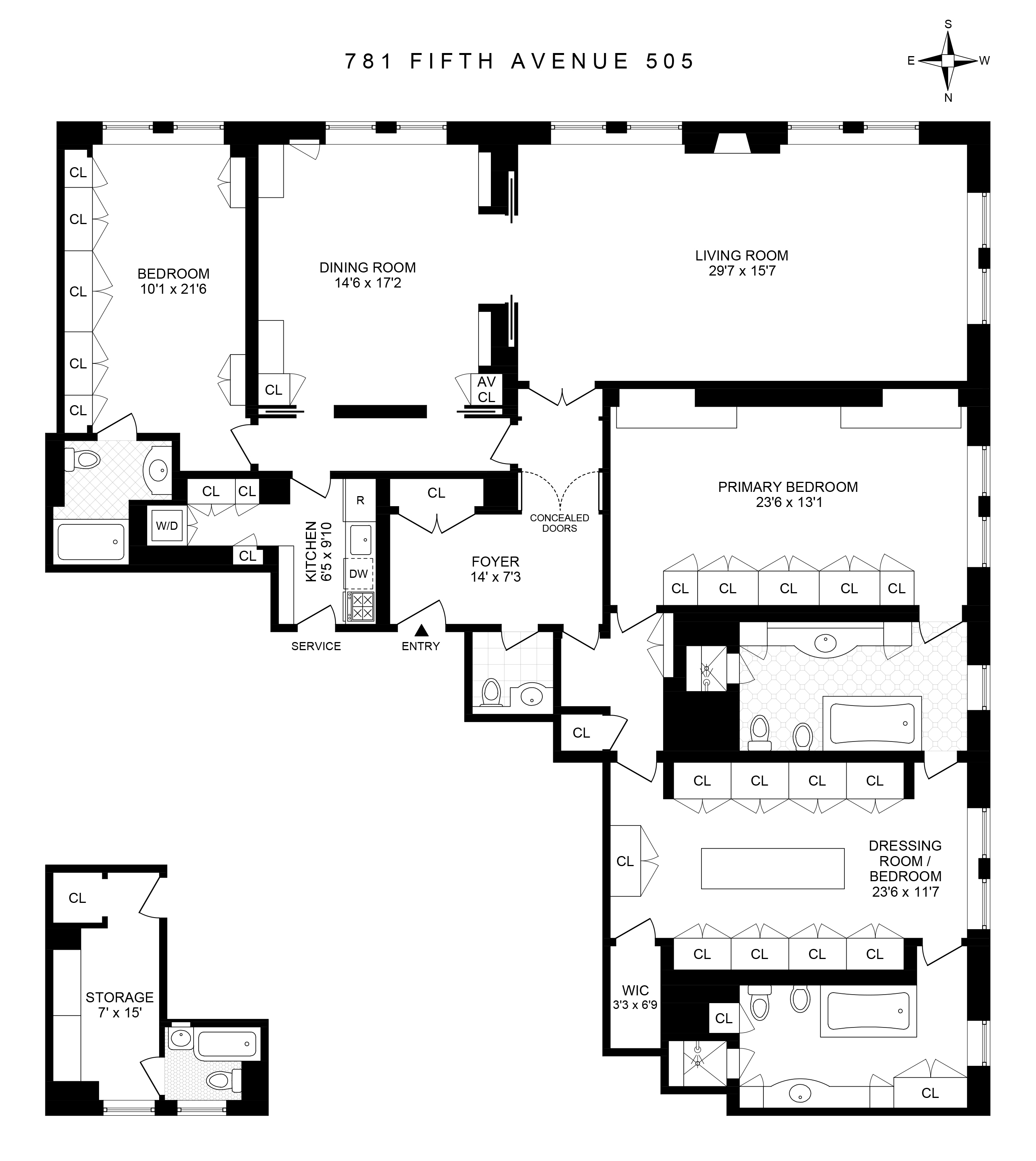 781 5th Avenue, Unit 505 Manhattan, NY 10022 - Photo 14 of 14 a picture of a floor plan