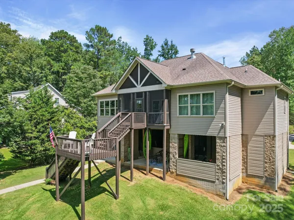 a house view with a garden space