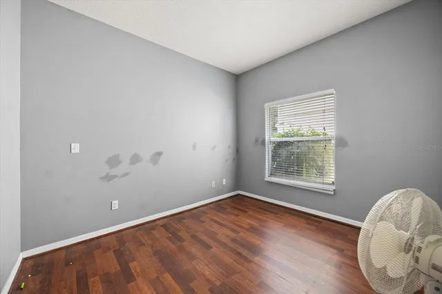 an empty room with a window