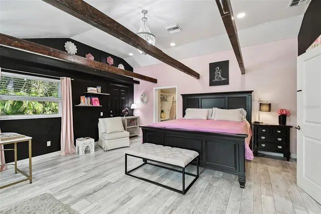 a workspace with furniture and a window