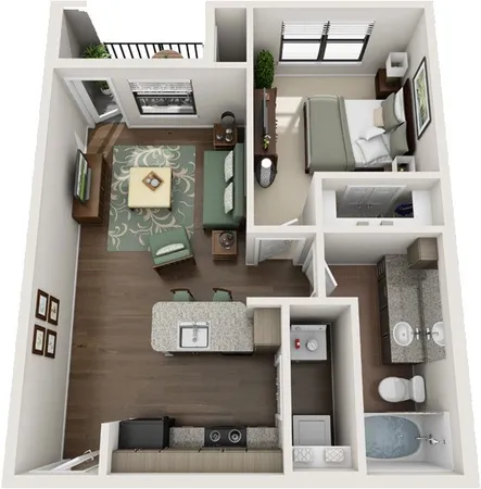 a view of furniture and storage