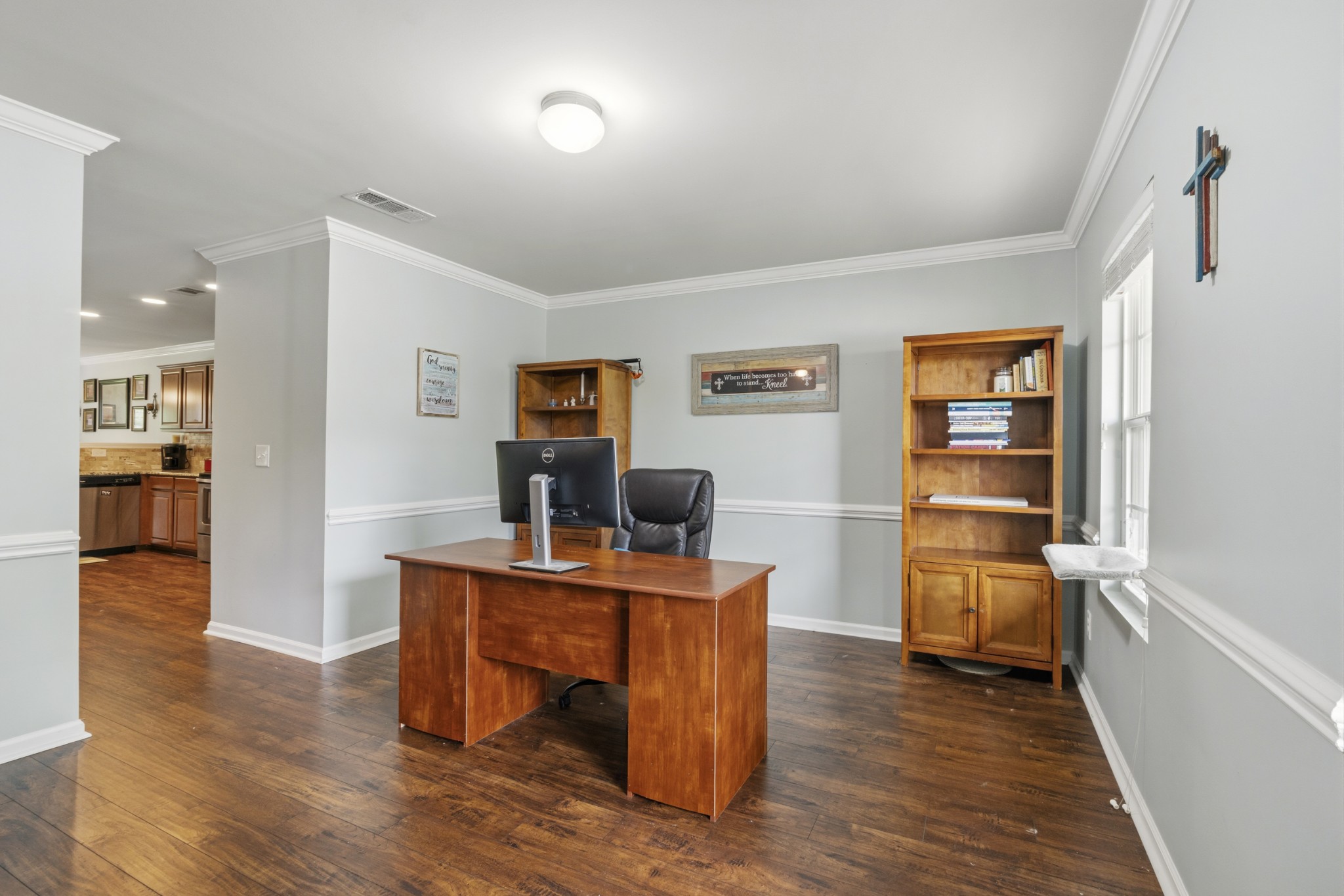 1011 Benwick Road Hendersonville, TN 37075 - Photo 13 of 60 a view of a workspace with furniture and wooden floor