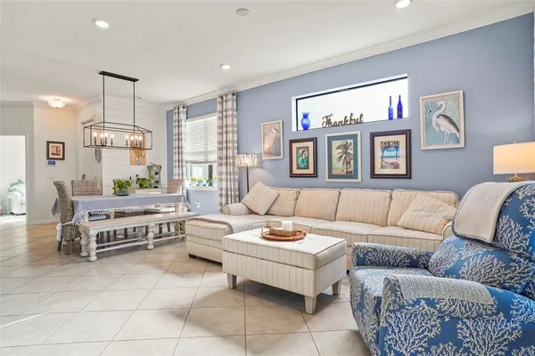 a living room with furniture