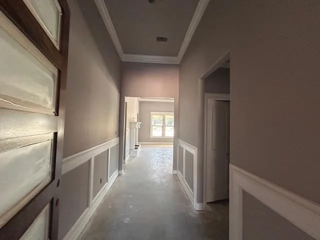 a view of hallway with stairs