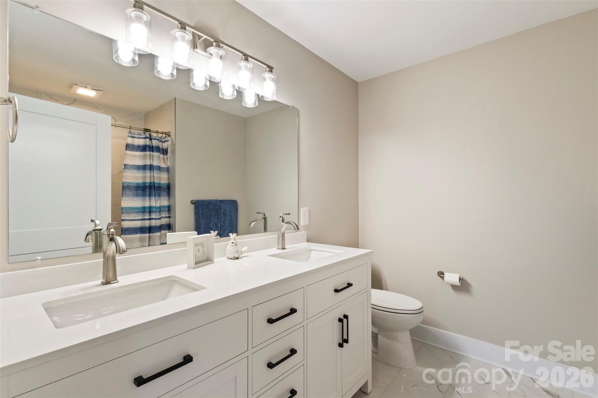316 Union Street Maiden, NC 28650 - Photo 18 of 21 a bathroom with a sink a toilet and a mirror