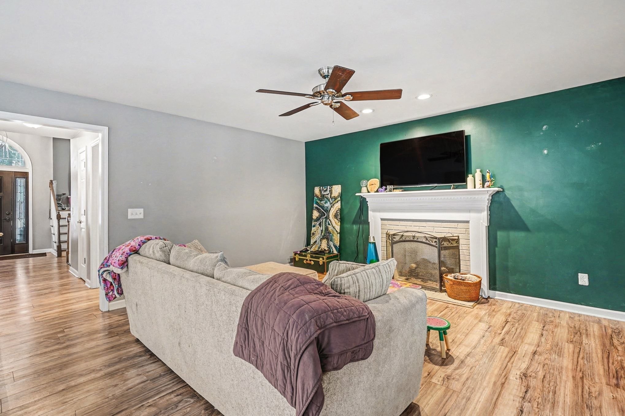 2202 Woodmont Drive Springfield, TN 37172 - Photo 19 of 43 a bedroom with a bed and a flat screen tv