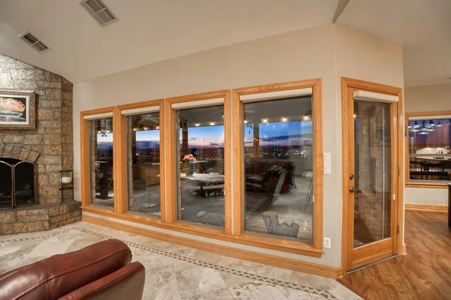 a living room with furniture