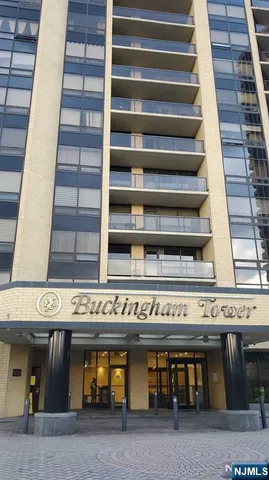 a view of a building with glass windows