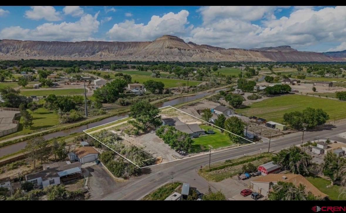 a view of a city with a houses