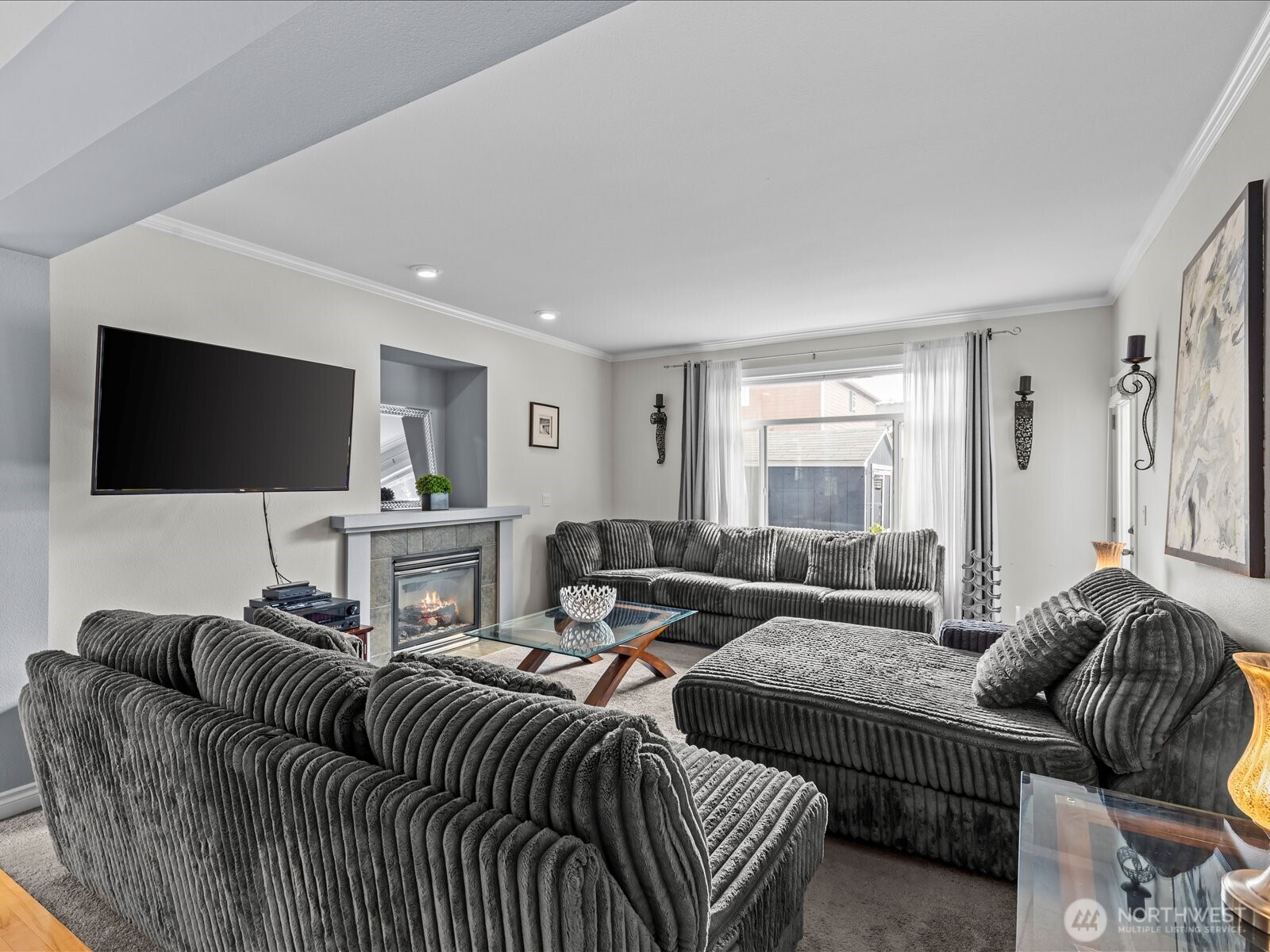27450 237th Place Southeast Maple Valley, WA 98038 - Photo 14 of 36 a living room with furniture and a flat screen tv