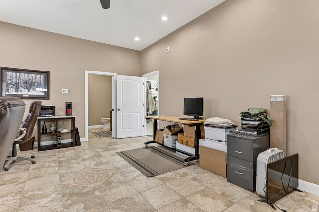 3311 West Allard Summit, UT 84772 - Photo 76 of 97 Spacious room with high ceilings, recessed lighting, and light-toned walls