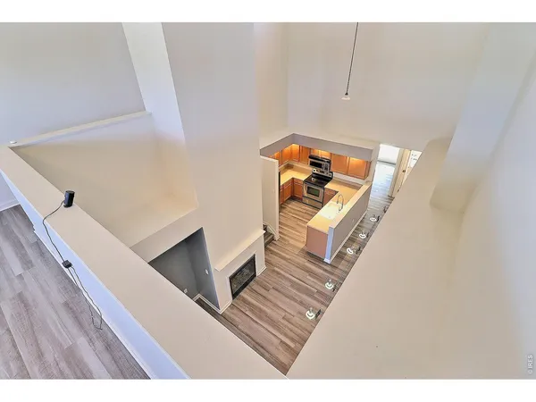 a view of a living room with furniture