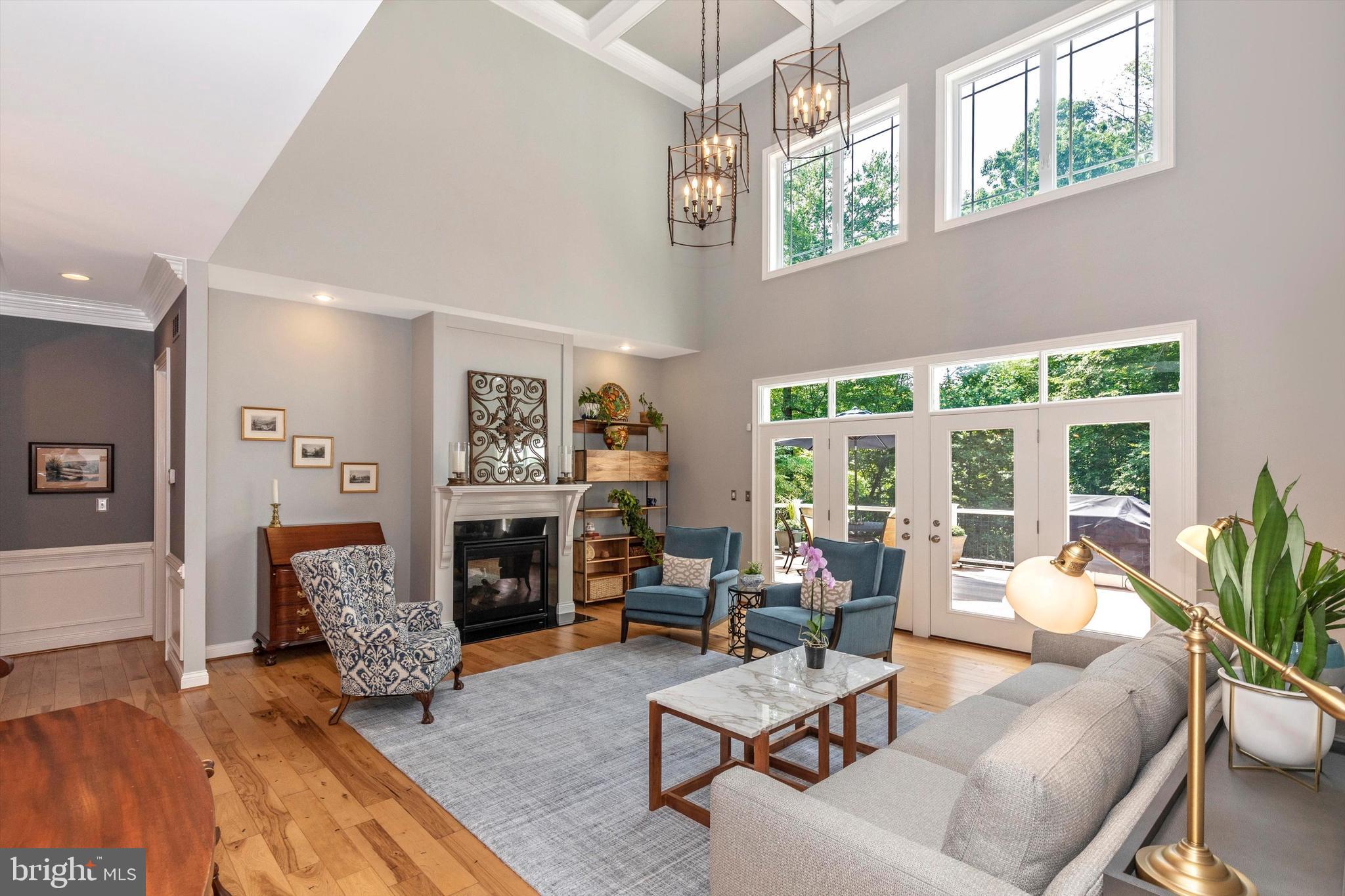1615 Sawmill Road Spring City, PA 19475 - Photo 17 of 121 Living Room with Vaulted Coffered Ceiling