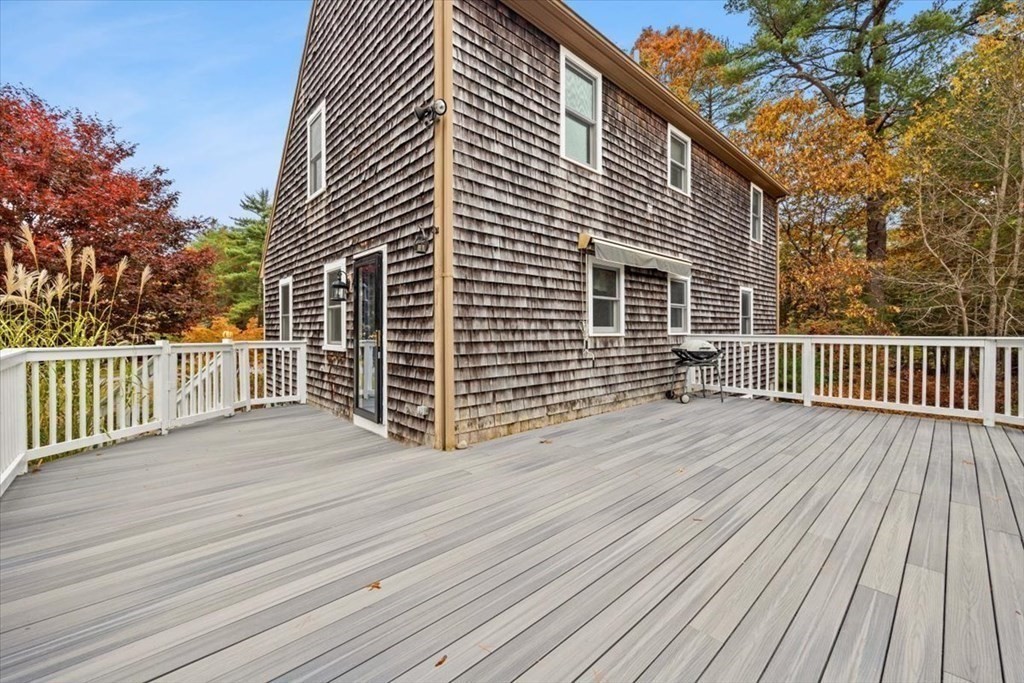 5 Stacey Road Middleboro, MA 02346 - Photo 13 of 40 a view of a house with a wooden deck
