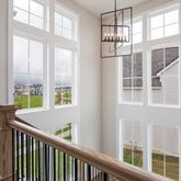 a view of a city from a balcony