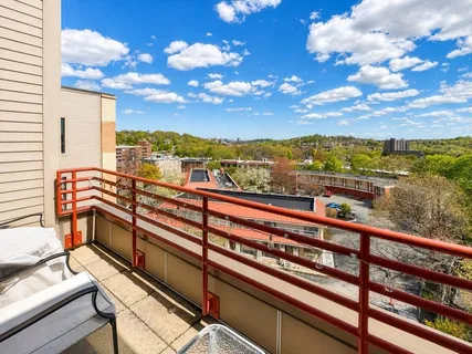 a view of city from a balcony