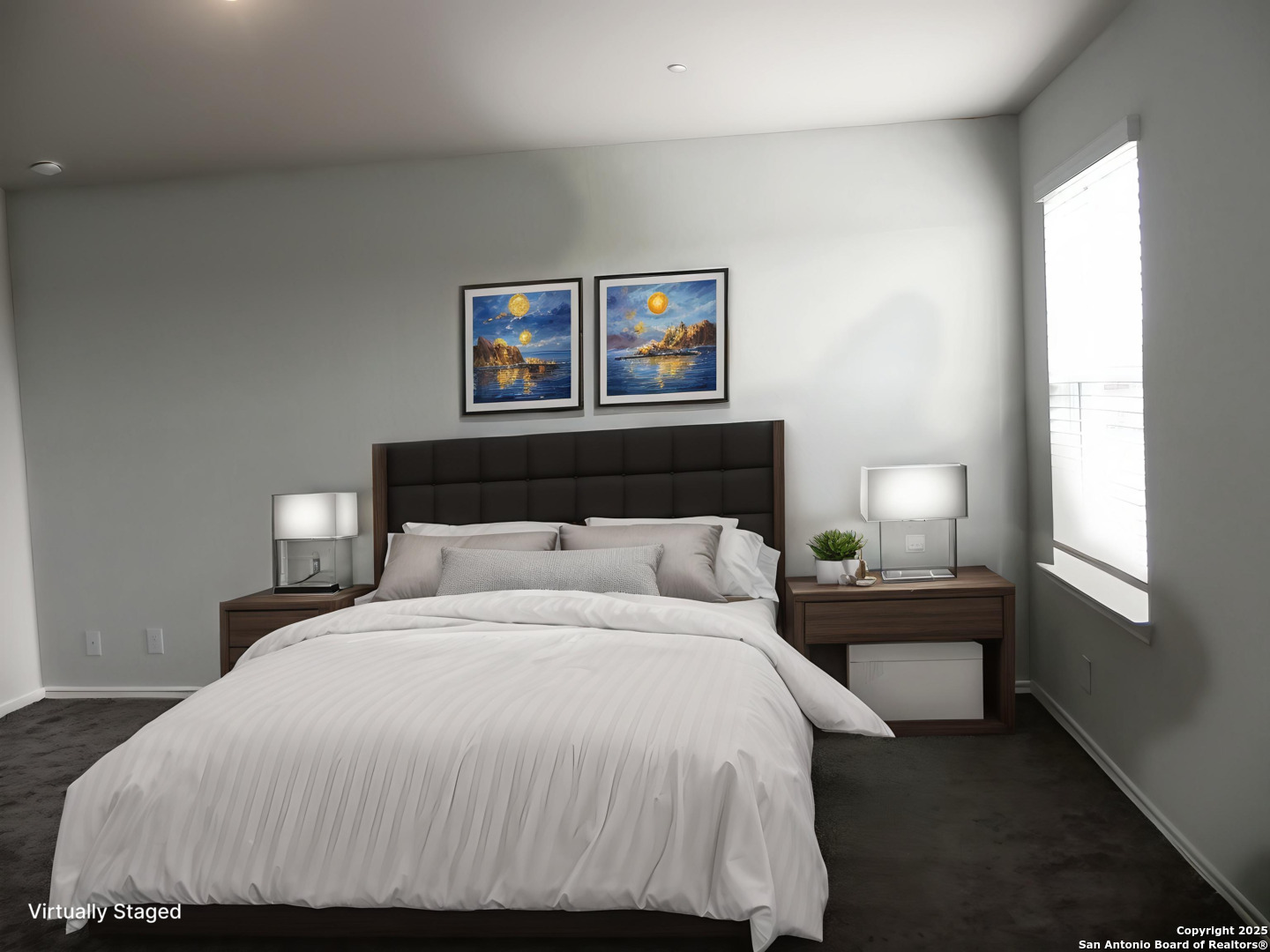 9506 Ranch Loop San Antonio, TX 78254 - Photo 12 of 25 a bedroom with a bed and a night stand