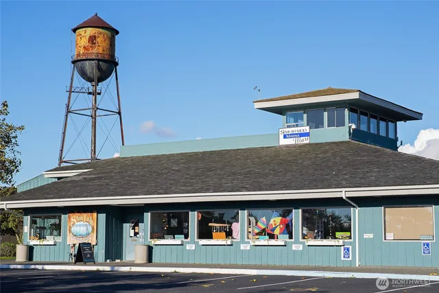 a view of a cafe in the back