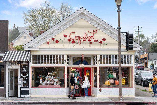 a view of large building with street
