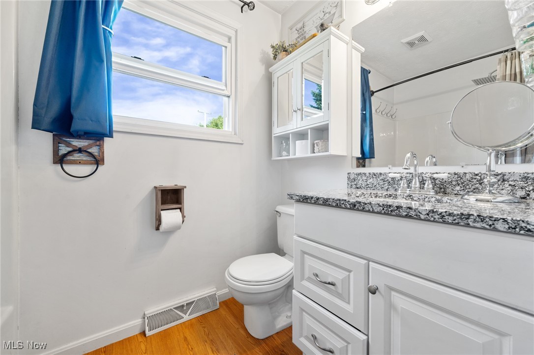 9208 Thorpe Road Berlin Heights, OH 44814 - Photo 23 of 47 Full bath featuring light wood finished floors, vanity, and a shower with curtain