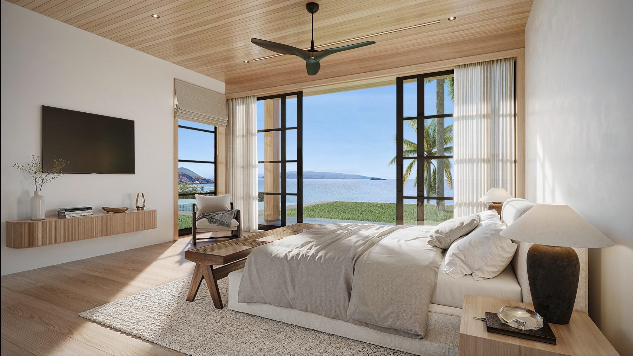 5171 Makena Road, Unit LOT 7 Kihei, HI 96753 - Photo 3 of 5 a bedroom with a bed window and a flat screen tv