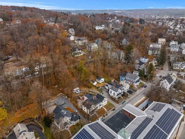 an aerial view of a city