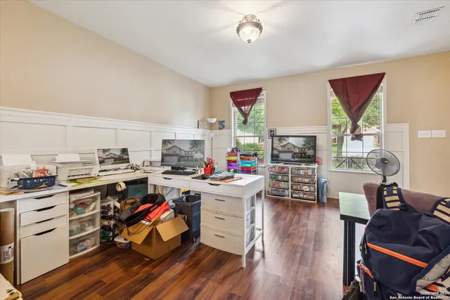 a view of a storage in a room