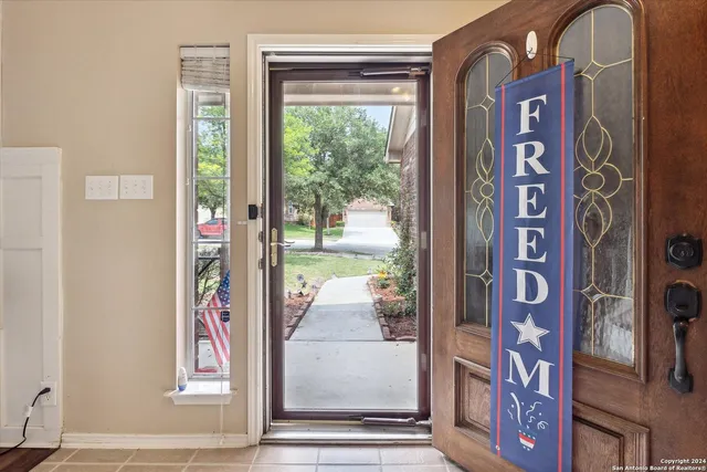 a view of an entryway with staircase