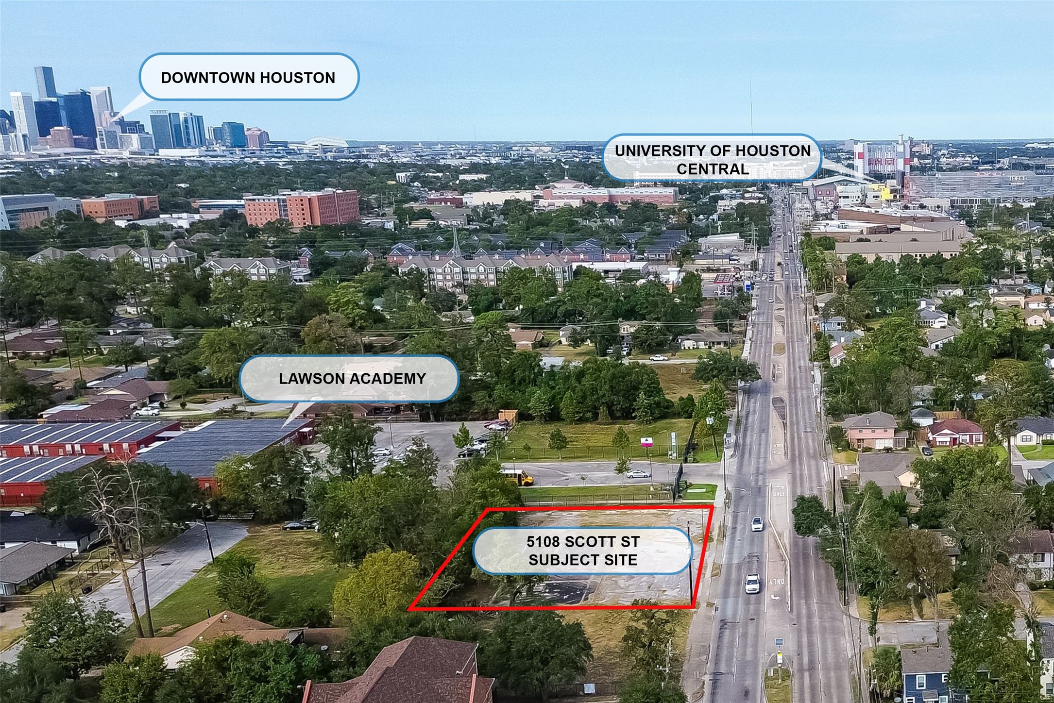 5108 Scott Street Houston, TX 77004 - Photo 4 of 4 an aerial view of a city