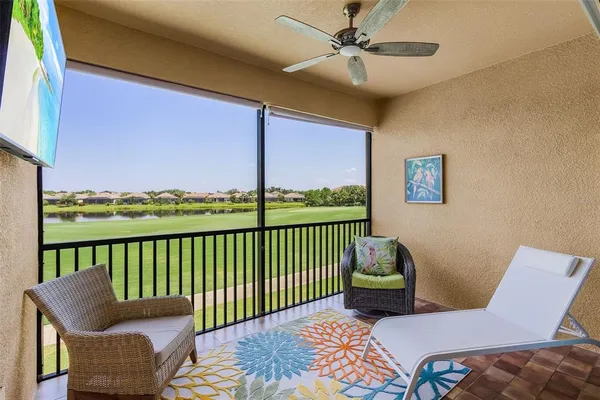 a outdoor living space with furniture