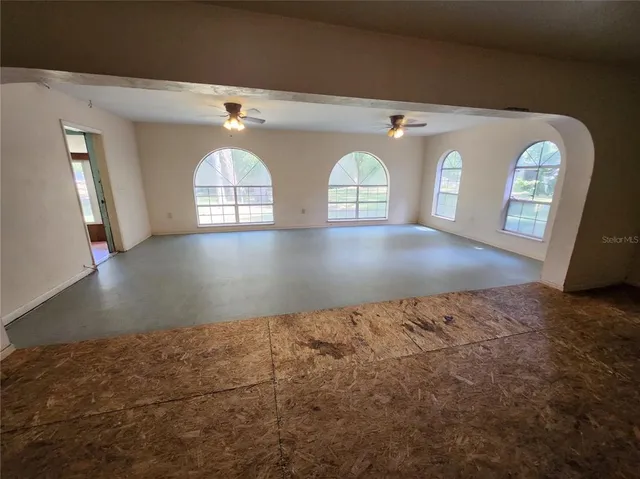 a view of a refrigerator in a room