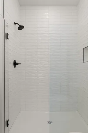a bathroom with a shower