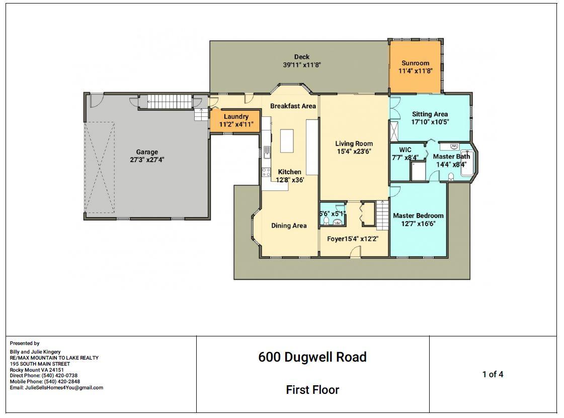 600 Dugwell Road Boones Mill, VA 24065 - Photo 75 of 78 23 First Floor Floor Plan