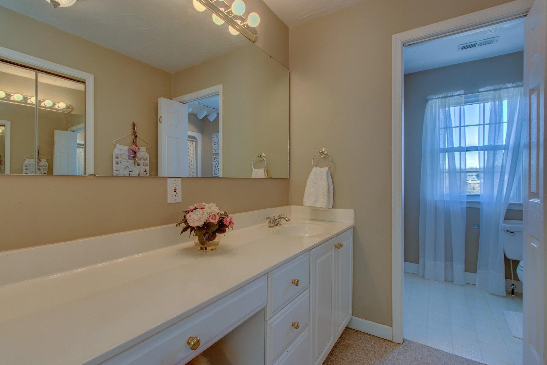 600 Dugwell Road Boones Mill, VA 24065 - Photo 54 of 78 a bathroom with a sink a vanity and mirror