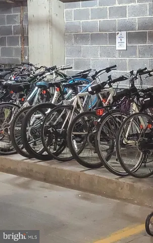 a view of a bike garage
