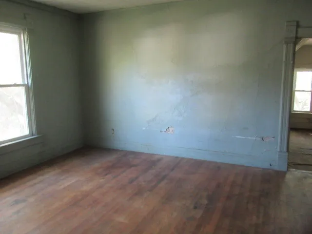 an empty room with a window
