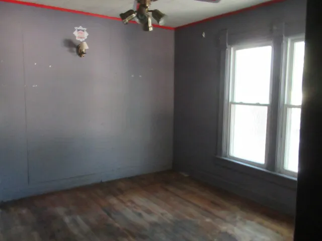 an empty room with a window