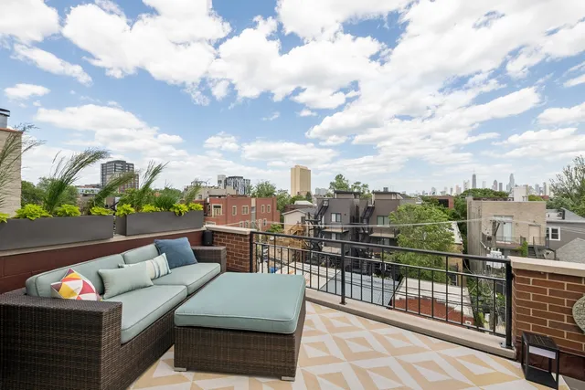 a terrace view with sitting space