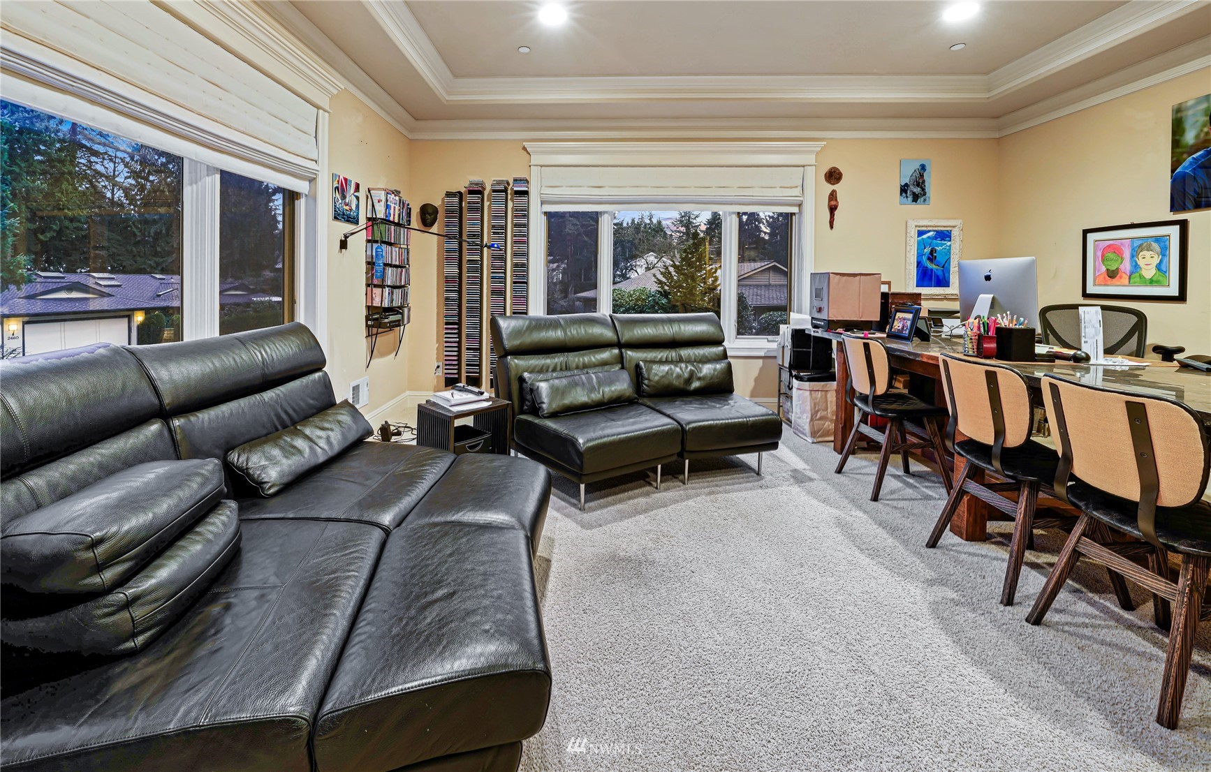 2500 Evergreen Point Road Medina, WA 98039 - Photo 26 of 37 a living room with furniture and a flat screen tv